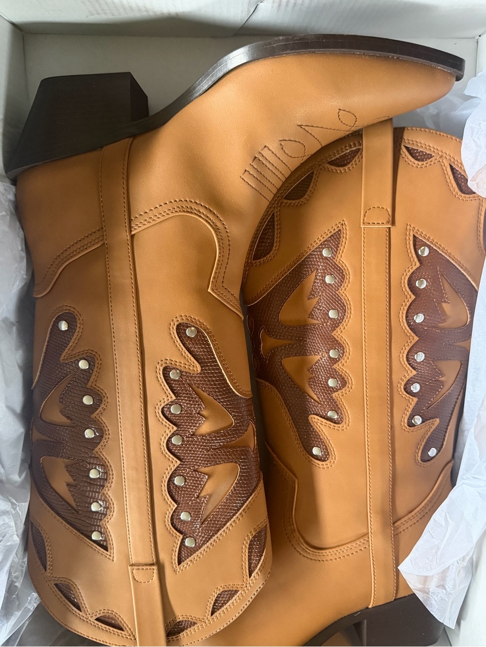 Madden Girl Saloon brown Western cowboy Heeled Boots size 6.5